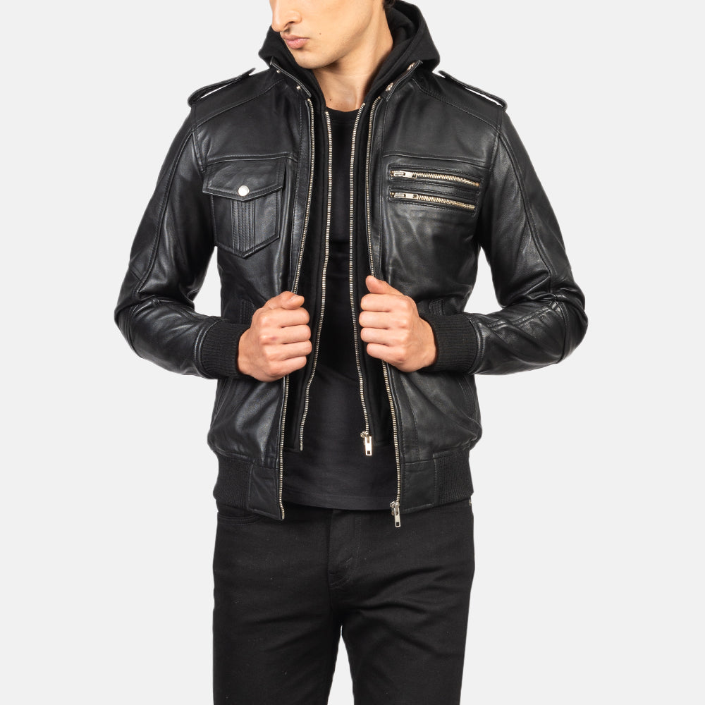 Hooded Leather Jackets for Men - The Jacket Maker Chile