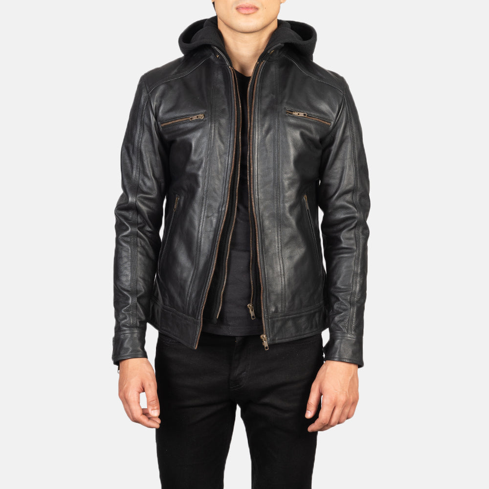Hooded Leather Jackets for Men - The Jacket Maker Chile