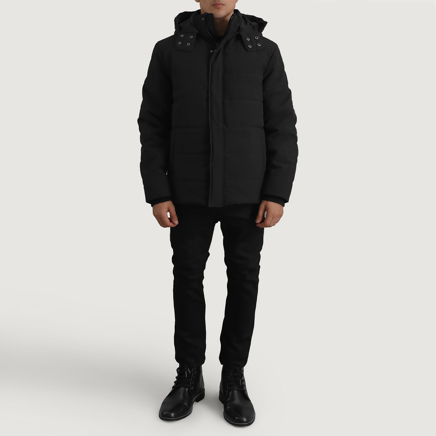 Exton Black Hooded Down Puffer Jacket For Men – The Jacket Maker